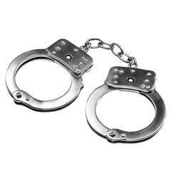 Shiny metal handcuffs symbol of justice law enforcement control