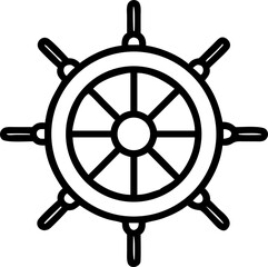 Obraz premium Classic pirate ship steering wheel illustration