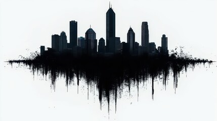 Fototapeta premium Urban Decay: Cityscape Silhouette