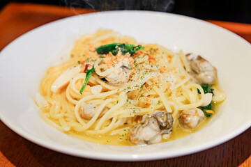 温かくて美味しそうな海鮮パスタ