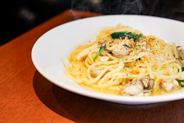 温かくて美味しそうな海鮮パスタ