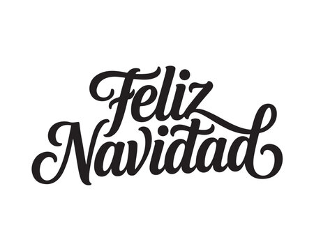 Elegant black and white feliz navidad christmas holiday greeting