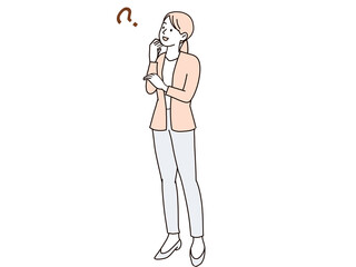 考えるビジネスウーマン　全身