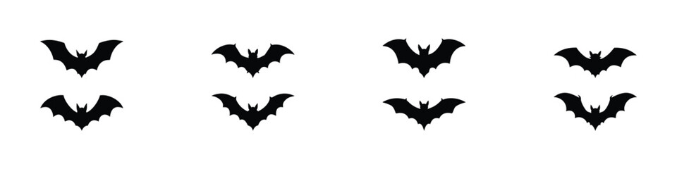Fototapeta premium Bat Silhouette Vector Illustration for Wildlife and Nocturnal Animal Design