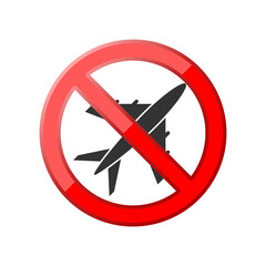 No Airplane sign icon isolated on transparent background
