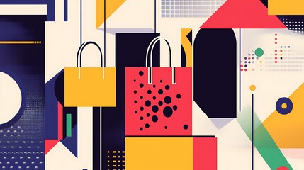 Abstract shopping bags design