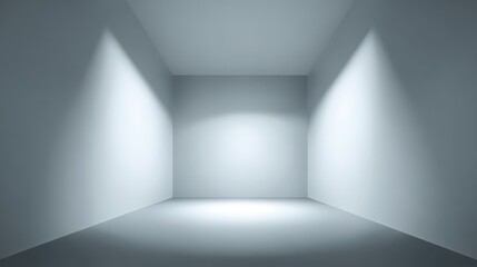 Empty White Room With Spotlights