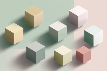 Fototapeta premium Pastel Cubes on DualToned Background