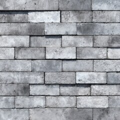 Seamless texture of grey concrete bricks in a horizontal bricklaying pattern gray wall