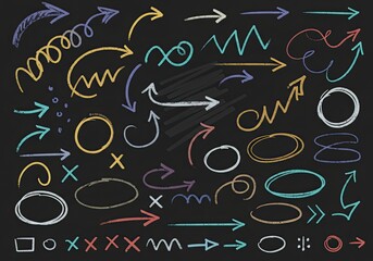 Vibrant hand-drawn chalk arrows and doodle elements create a dynamic, playful design for presentations, social media, or engaging educational content