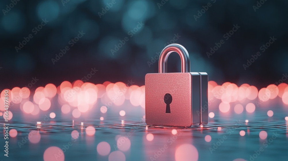 Poster security data encryption 3d digital visualization of encrypted files and secure icons floating above