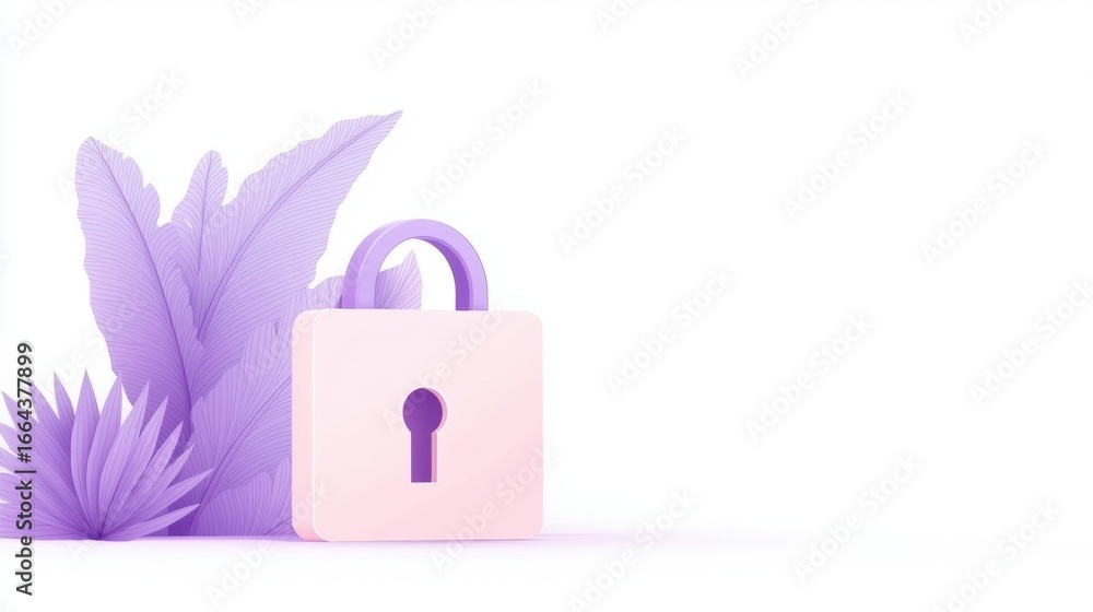 Poster security key icons and password protection illustration of a locked icon next to a password entry bo