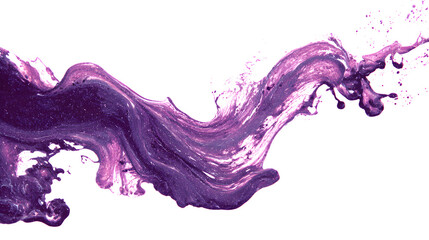 Dynamic purple fluid splash with swirling textures and energetic movement.