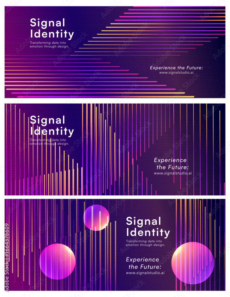 Aufkleber futuristic gradient line abstract background technology signal design
