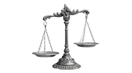 Elegant vintage scales of justice ready for weighing options
