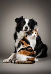 Fototapeta premium Best Friends Forever A Heartwarming Portrait of a Dog and Cat