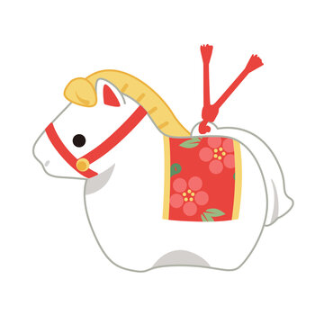 午（馬）の置物のイラスト