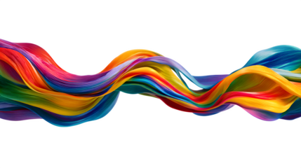 Vibrant, flowing waves of rainbow colors create a dynamic and joyful abstract design.