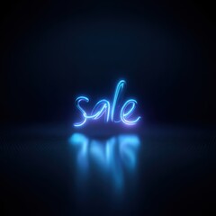 Neon sale sign glows in the darkness