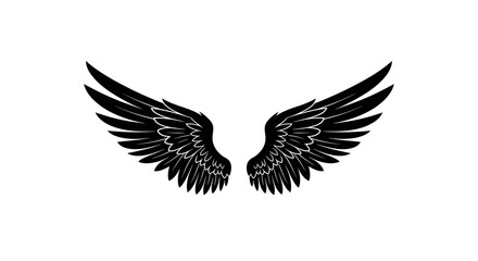 Naklejka premium Pair of black wings