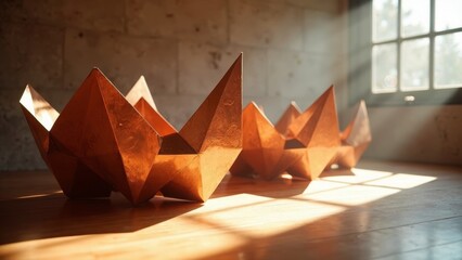 Metal paper boat art ornament