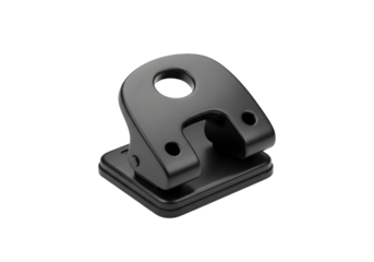 Sleek modern black hole punch sits ready for efficient paper organization in any office.