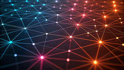 Abstract glowing network purple grid illustration