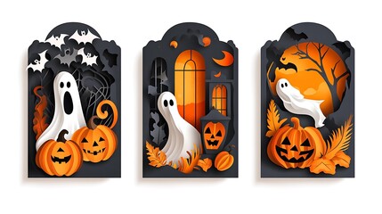 Halloween paper cut design