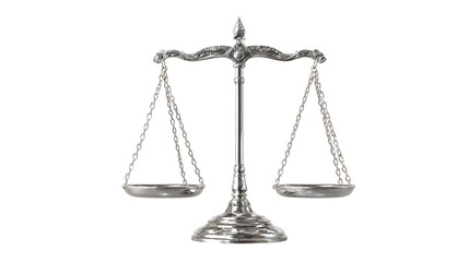 Elegant silver scales of justice symbolizing fairness and balance