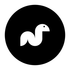 black and white illustration of snake icon