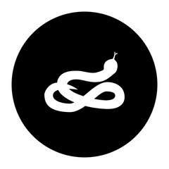 black and white illustration of snake icon