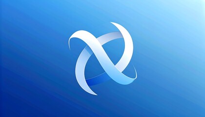 Obraz premium Intertwined, flowing ribbons in soft shades of blue and white create a dynamic, abstract design.