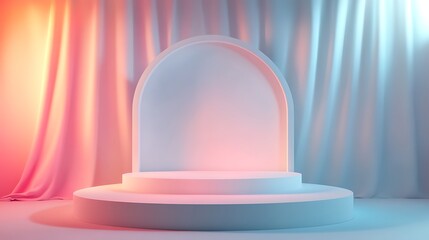 Empty stage with soft lighting