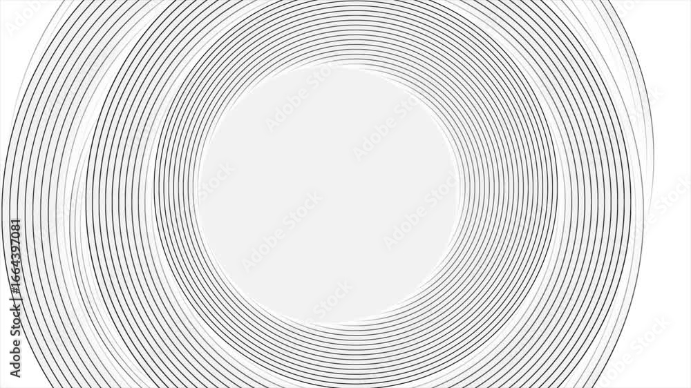 Poster grey linear circles abstract geometric tech background. seamless looping minimal futuristic motion d