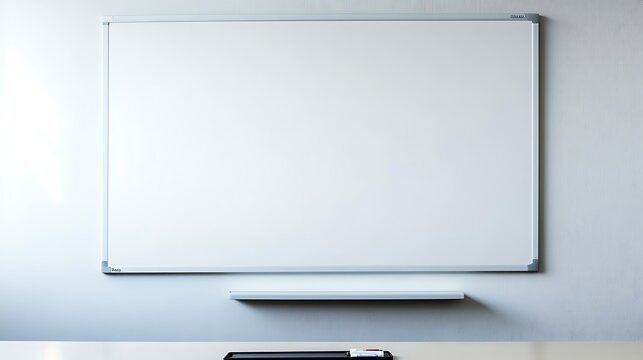 Blank whiteboard mounted on wall (3)