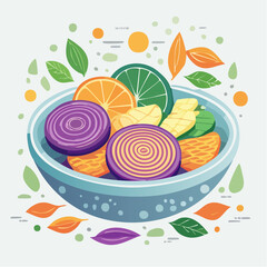 Colorful Fruit Salad In Bowl