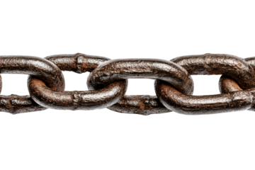 Strong, weathered metal chain links symbolizing strength and connection