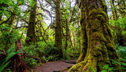 Fototapeta premium Lush mossy forest path