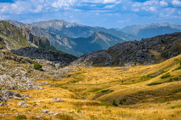 Summer landscape of the Accursed Mountains near the Mt. Zla Kolata, Prokletije National Park, Montenegro.