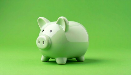 Obraz premium piggy bank on green 