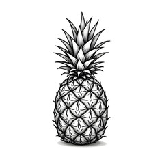 A pineapple illustration vector style coloring page 
