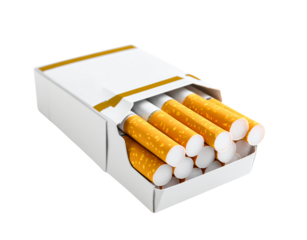 Fresh pack of cigarettes ready for use on black