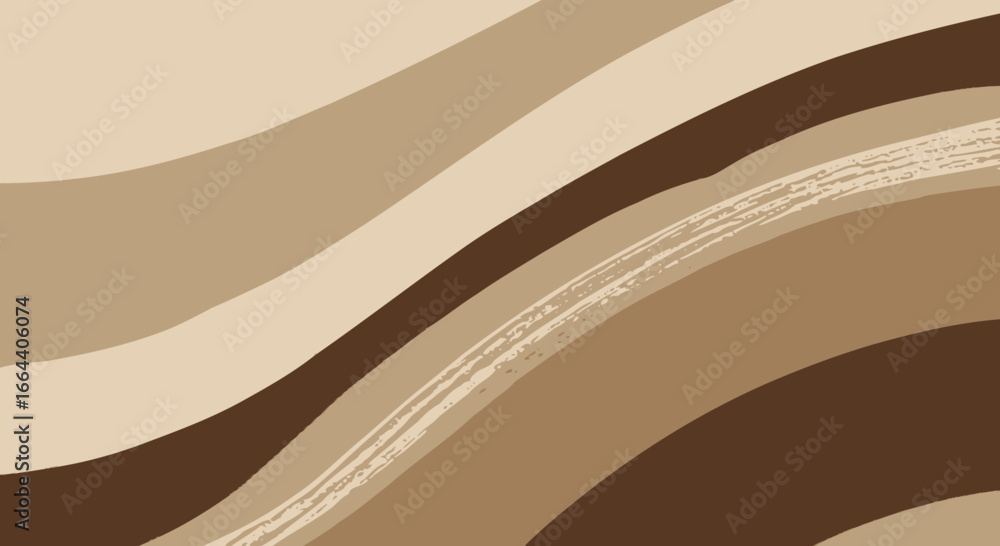 Poster abstract earth-toned background with dynamic wavy lines and brushstroke texture