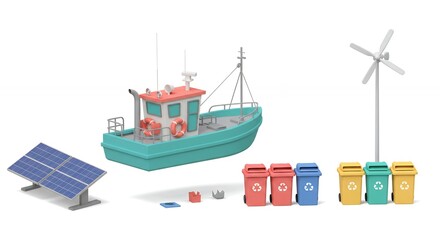 Sustainable technology elements illustration