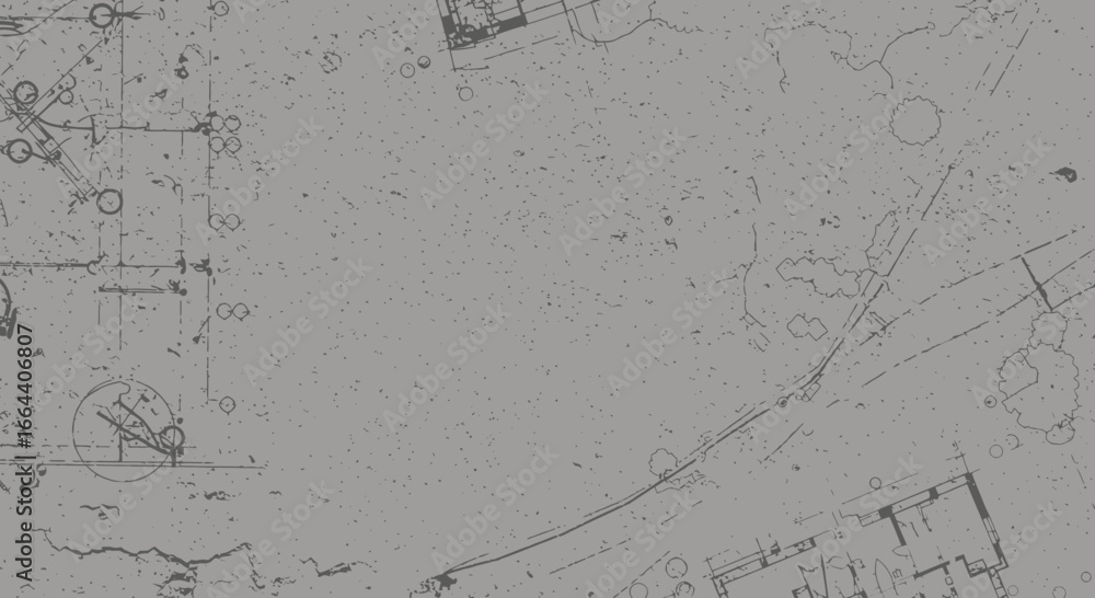 Poster architectural blueprint overlay with distressed texture for background use