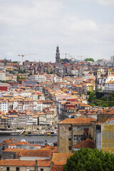 The panorama of old town Porto, the view from Vila Nova de Gaia, Portugal