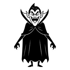 Vampire flat Illustration for Halloween and Gothic Themes
