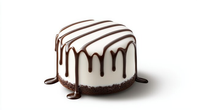 Delectable rich and decadent chocolate covered dessert creation beautifully adorned with an elegant drizzle of melted chocolate for an extra layer of sweetness and flavor