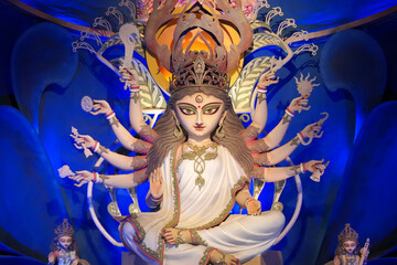 The Goddess Durga in a Vibrant Pandal Display at Chetla Agrani Club South Kolkata