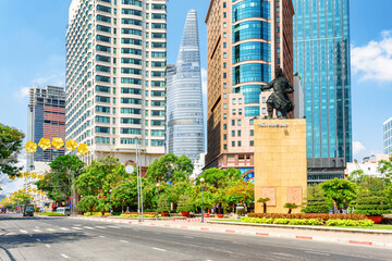 Tran Hung Dao statue in Ho Chi Minh city, Vietnam